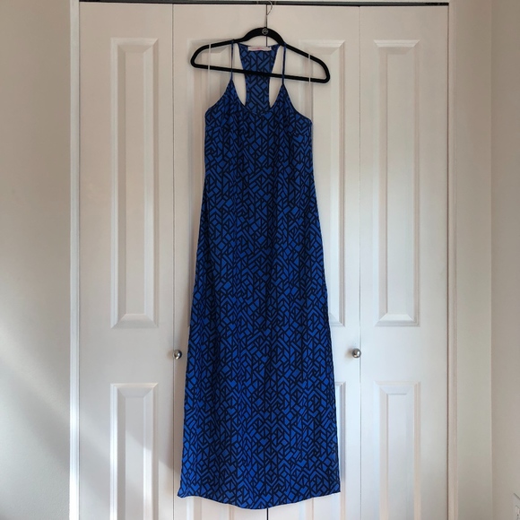 Alice & Trixie Blue Geometric Maxi Dress - Picture 1 of 6